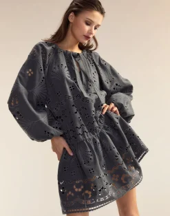 Discount Cynthia Rowley Wellesley Embroidered Dress HGREY