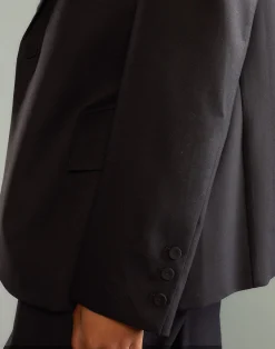 Hot Cynthia Rowley Wool Oversized Blazer BLACK